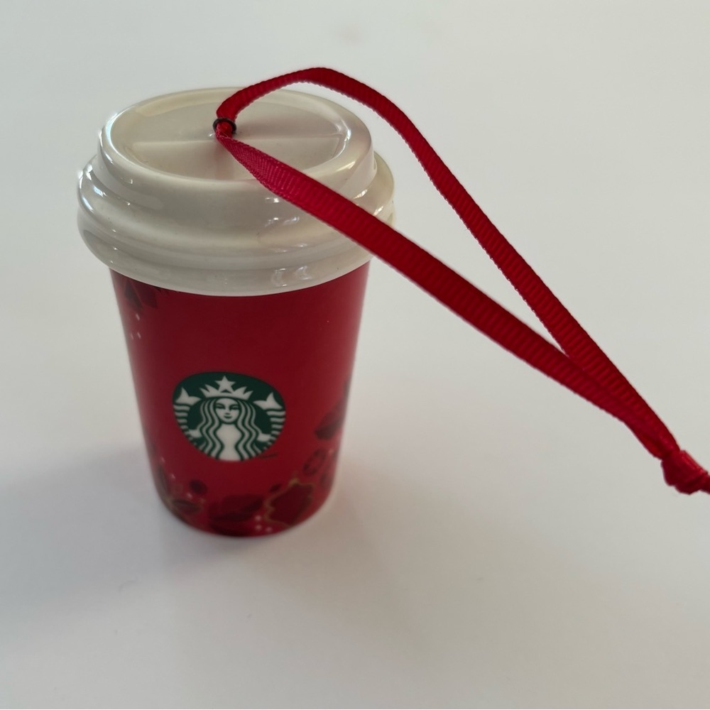 Starbucks Holiday Ornament 2013 Ceramic To Go Mini Tumbler Cup 2.5" Christmas